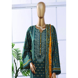 Sada Bahar Stitched 3 Piece Printed Lawn- Dark Green