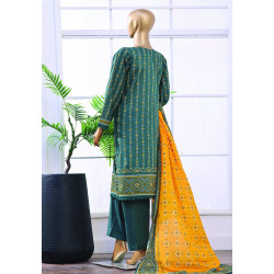 Sada Bahar Stitched 3 Piece Printed Lawn- Dark Green