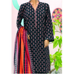 Bin Saeed Stitched 3 Piece Printed Lawn-Black