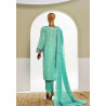 Sada Bahar Stitched 3 Piece Cutwork Emb Lawn-Sky Blue