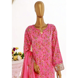 Sada Bahar Stitched 3 Piece Cutwork Emb Lawn-Pink