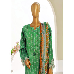 Sada Bahar Stitched 3 Piece Cutwork Emb Lawn-Teal