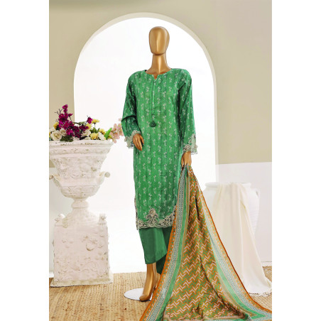 Sada Bahar Stitched 3 Piece Cutwork Emb Lawn-Teal