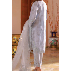 Naqsh By Guzel Stitched 3 Piece Luxury Formals Emb Organza-Silver