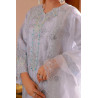 Naqsh By Guzel Stitched 3 Piece Luxury Formals Emb Organza-Silver