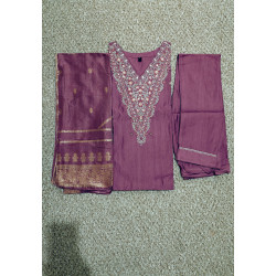 "Light Purple Kurti Set with Bottom and Dupatta - Stylish Ethnic Wear"