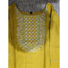 Satin Sheen Gold Kurti Set with Bottom and Dupatta - Elegant Ethnic Wear