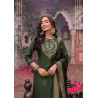 "Elegant Dark Green Kurti Set with Bottom and Dupatta - Perfect Ethnic Wear"