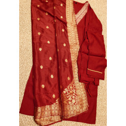 "Elegant Maroon Kurti Set with Bottom and Dupatta - Perfect for Festive Wear"