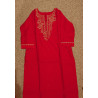 "Indian Red Kurti Set with Bottom and Dupatta - Elegant Ethnic Wear UK"