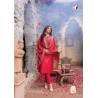 "Indian Red Kurti Set with Bottom and Dupatta - Elegant Ethnic Wear UK"