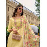 Light Khaki Indian Chikan Work Designer Kurti with Printed Dupatta by Zaaraq - Elegant & Stylish