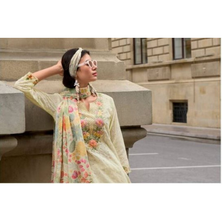 White Cream Indian Chikan Work Designer Kurti with Printed Dupatta by Zaaraq - Elegant & Timeless