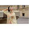 White Cream Indian Chikan Work Designer Kurti with Printed Dupatta by Zaaraq - Elegant & Timeless