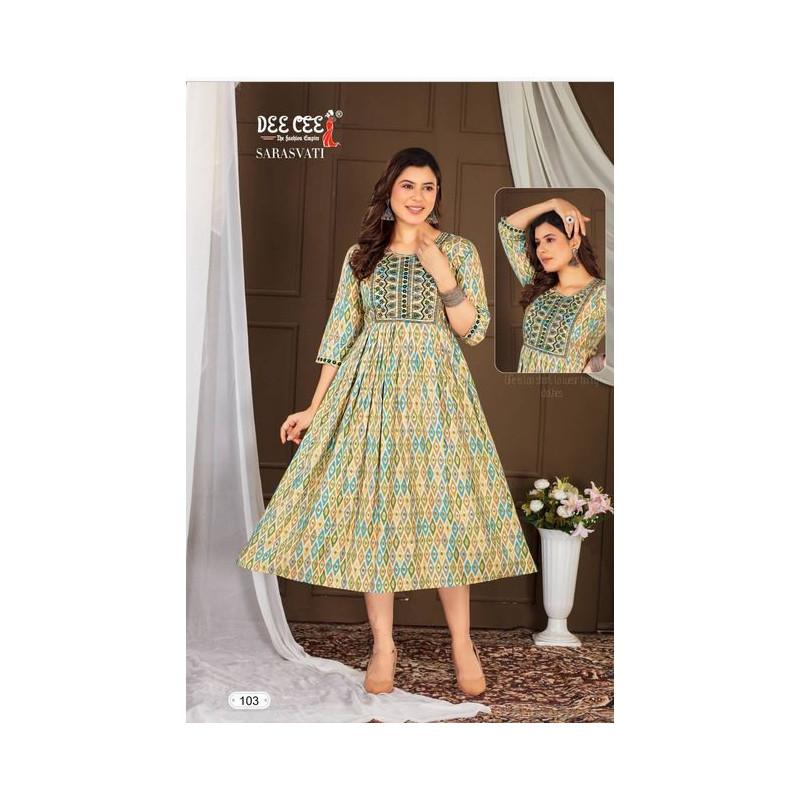 Zaaraq By Deecee Modal Printed Embroidery Single-piece Kurti - Stylish & Comfortable Women's Wear