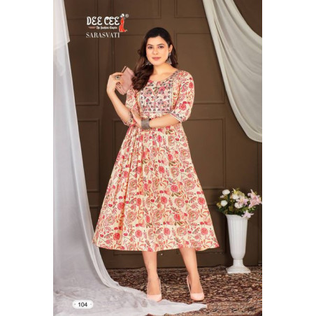 Zaaraq By Deecee Modal Printed Embroidery Single-piece Kurti - Stylish & Comfortable Women's Wear