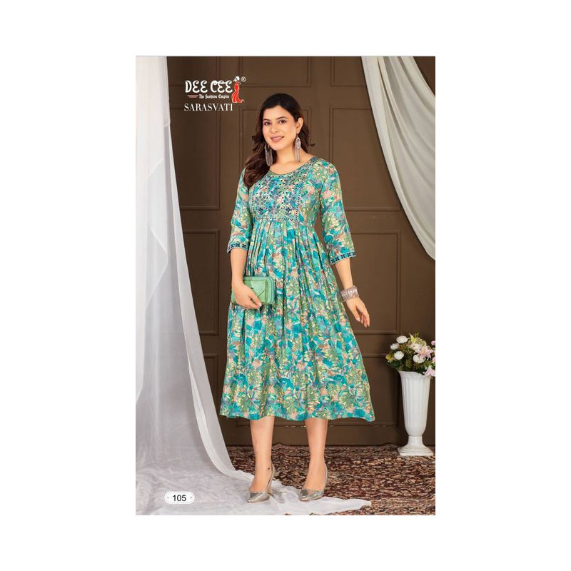 Zaaraq By Deecee Modal Printed Embroidery Single-piece Kurti - Stylish & Comfortable Women's Wear