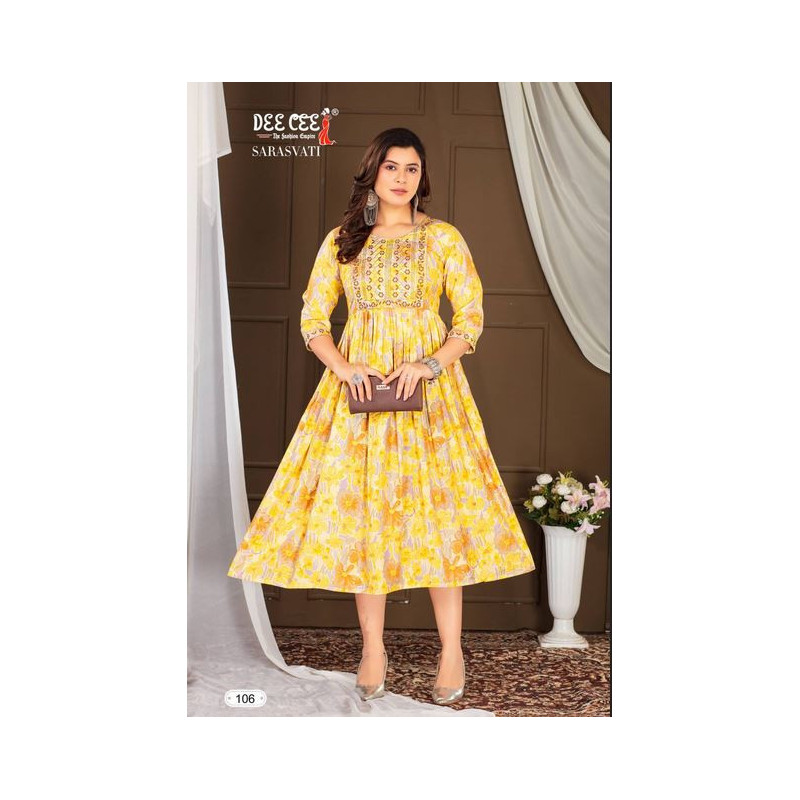 Zaaraq By Deecee Modal Printed Embroidery Single-piece Kurti - Stylish & Comfortable Women's Wear