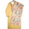 Light Khaki Indian Chikan Work Designer Kurti with Printed Dupatta by Zaaraq - Elegant & Stylish