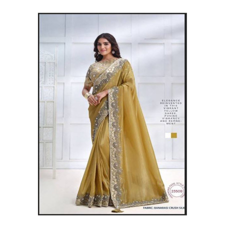 Mahotsav Party Wear Saree- Yellow Colour