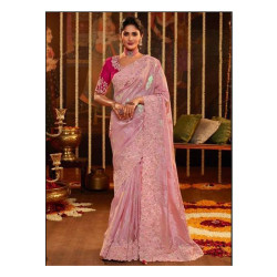 Noor By Sulakshmi Viscose Wedding Wear Designer Saree- Pink Colour