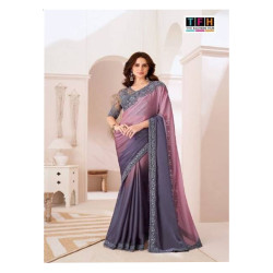 Colour Sandalwood Vol 13 By TFH Designer Party Wear Saree- Grey And Pink