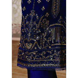 Afsany By Sada Bahar Stitched 3 Piece Luxury Formals Chiffon-Blue