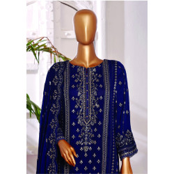 Afsany By Sada Bahar Stitched 3 Piece Luxury Formals Chiffon-Blue