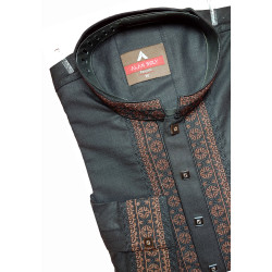 Kuf Panjabi Printed 100% cotton Bangladeshi Panjabi- Black