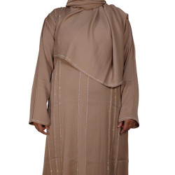 Elegant Stone-Embellished Bangladeshi Burkha- Brown