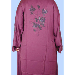 Elegant Stone-Embellished Bangladeshi Burkha With Hijab- Maroon