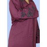 Elegant Stone-Embellished Bangladeshi Burkha With Hijab- Maroon