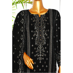 Afsany By Sada Bahar Stitched 3 Piece Luxury Formals Chiffon-Black