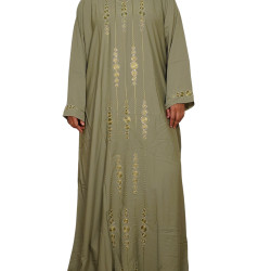 Exquisite Elegant Embroidered Bangladeshi Burkha- Olive