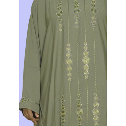 Exquisite Elegant Embroidered Bangladeshi Burkha- Olive