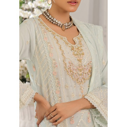 Guzel Jahanara Stitched 3 Piece Festive Formals Chiffon- Mint