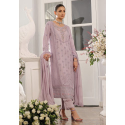 Guzel Jahanara Stitched 3 Piece Festive Formals Chiffon-Light Plum