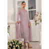 Guzel Jahanara Stitched 3 Piece Festive Formals Chiffon-Light Plum