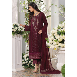 Guzel Jahanara Stitched 3 Piece Festive Formals Chiffon - Magenta