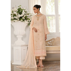 Guzel Jahanara Stitched 3 Piece Festive Formals Chiffon- Peach