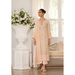 Guzel Jahanara Stitched 3 Piece Festive Formals Chiffon- Peach