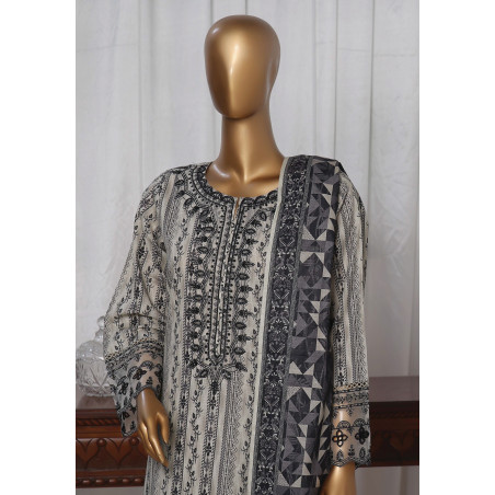 Sada Bahar Stitched 3 Piece Emb Khaddar Winter Collection'24- Beige