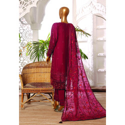 Afsany By Sada Bahar Stitched 3 Piece Luxury Formals Chiffon-Maroon