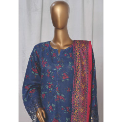 Sada Bahar Stitched 3 Piece Emb Khaddar Winter Collection'24- Blue