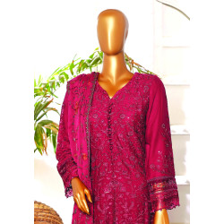 Afsany By Sada Bahar Stitched 3 Piece Luxury Formals Chiffon-Maroon