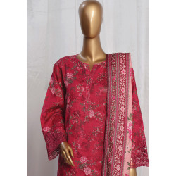 Sada Bahar Stitched 3 Piece Emb Khaddar Winter Collection'24- Magenta