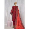 Sada Bahar Stitched 3 Piece Emb Khaddar Winter Collection'24- Maroon