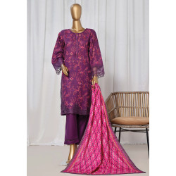 ada Bahar Stitched 3 Piece Emb Khaddar Winter Collection'24- Purple