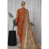 Sada Bahar Stitched 3 Piece Embroidered Khaddar Winter Collection '24 - Orange