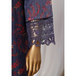 Sada Bahar Stitched 3 Piece Embroidered Khaddar Winter Collection '24 - Purple